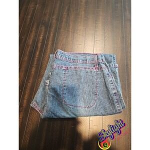 2G Two G Women Modern Urban Wear USA Baggy Wear Capri Jeans Wide Leg 34X26